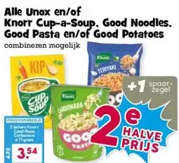 Boon`s Markt Alle Unox en/of Knorr Cup-a-Soup. Good Noodles. Good Pasta en/of Good Potatoes aanbieding