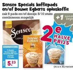 Boon`s Markt Senseo Specials koffiepads en/of Douwe Egberts oploskoffie aanbieding