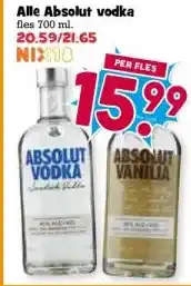 Boon`s Markt Alle Absolut vodka aanbieding