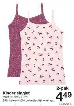 Zeeman Kinder singlet aanbieding