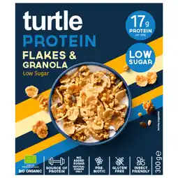 PLUS Turtle High Protein flakes & granola aanbieding