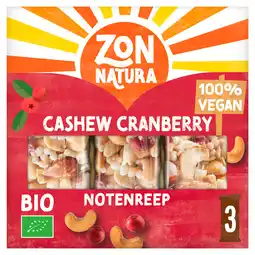 PLUS Zonnatura Notenreep cashew cranberry aanbieding