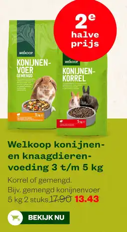 Welkoop Welkoop konijnen- en knaagdieren- voeding 3 t/m 5 kg aanbieding