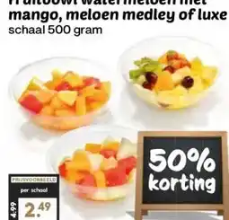 Coop Fruitbowl watermeloen met mango, meloen medley of luxe aanbieding