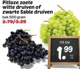 Coop Pitloze zoete witte druiven of zwarte Sable druiven aanbieding