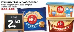 Coop Eru smeerkaas en/of cheddar aanbieding