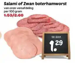 Coop Salami of Zwan boterhamworst aanbieding