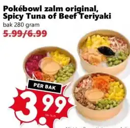 Coop Pokébowl zalm original, Spicy Tuna of Beef Teriyaki aanbieding