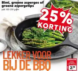 Coop Bimi, groene asperges of groene aspergetips aanbieding