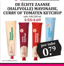 Coop DE ÉCHTE ZAANSE (HALFVOLLE) MAYONAISE, CURRY OF TOMATEN KETCHUP aanbieding