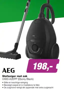 EP AEG VX83-A2EPP Stofzuiger met Zak - Ebony Black aanbieding