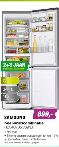 EP Samsung RB34C705CS9/EF Koel-vriescombinatie aanbieding
