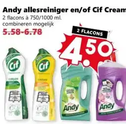 Coop Andy allesreiniger en/of Cif Cream aanbieding