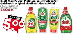 Coop Dreft Max Power, Platinum quickwash en/of Quickwash original vloeibaar afwasmiddel aanbieding