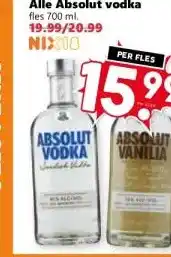 Coop Alle Absolut vodka aanbieding