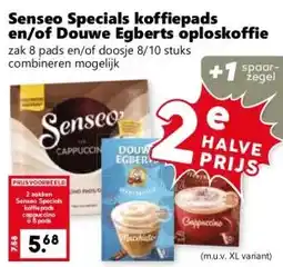 Coop Senseo Specials koffiepads en/of Douwe Egberts oploskoffie aanbieding