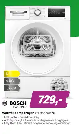 EP BOSCH WTH8520MNL Serie 4 EXCLUSIV Warmtepompdroger aanbieding