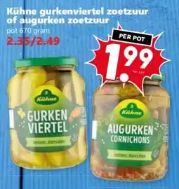 Coop Kühne gurkenviertel zoetzuur of augurken zoetzuur aanbieding
