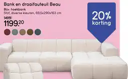 Leen Bakker Bank en draaifauteuil Beau aanbieding