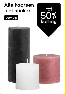 Leen Bakker Alle kaarsen met sticker aanbieding