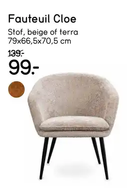 Leen Bakker Fauteuil Cloe aanbieding