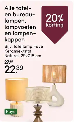 Leen Bakker Alle tafel en bureau lampen, lampvoeten en lampen kappen aanbieding