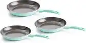 Bol.com VitaVerde Expert koekenpannenset Ø 20cm + Ø 24cm + Ø 28cm - turquoise - inductie - PFAS-vrij aanbieding
