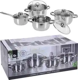Bol.com Excellent Houseware Pannenset RVS 8 delig aanbieding