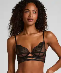 Hunkemoller Hunkemöller Niet-Voorgevormde Beugel Longline bh Amel Zwart aanbieding