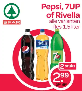 Spar Pepsi, 7UP of Rivella 1.5 liter aanbieding