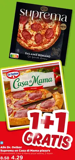 PLUS Alle Dr. Oetker Suprema en Casa di Mama pizza's aanbieding