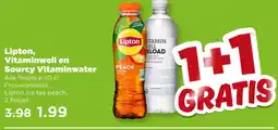 PLUS Lipton, Vitaminwell en Sourcy Vitaminwater aanbieding