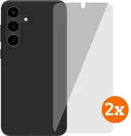 Coolblue BlueBuilt Samsung Galaxy S25 FE Back Cover Zwart + Screenprotector Glas Duo Pack aanbieding