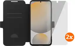 Coolblue BlueBuilt Samsung Galaxy S25 FE Book Case Zwart + Screenprotector Glas Duo Pack aanbieding