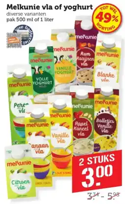 Coop Melkunie vla of yoghurt aanbieding
