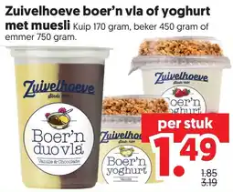 Dekamarkt Zuivelhoeve boer'n vla of yoghurt aanbieding