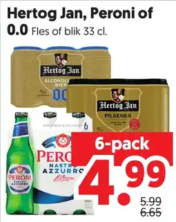 Dekamarkt Hertog Jan, Peroni pilsener of 0.0 aanbieding