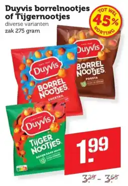 Coop Duyvis borrelnootjes of tijgernootjes aanbieding