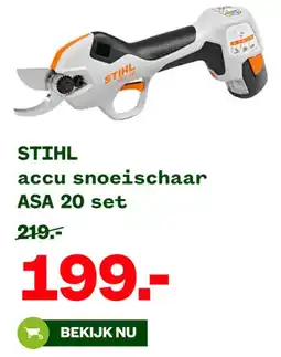 Welkoop Stihl accu snoeischaar ASA 20 set aanbieding