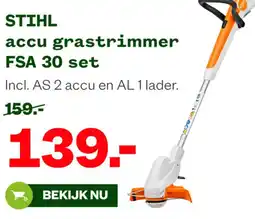 Welkoop Stihl accu grastrimmer FSA 30 set aanbieding