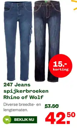 Welkoop 247 Jeans spijkerbroeken Rhino of Wolf aanbieding
