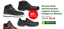 Welkoop Sixton Peak werkschoenen Lugano, Aviano, Steppa en Windex aanbieding