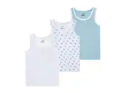 Lidl lupilu Peuters meisjes onderhemden, 3 stuks, met bio-katoen (Wit/blauw, 86/92) aanbieding