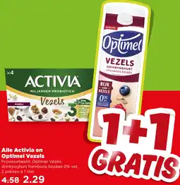 PLUS Alle Activia en Optimel Vezels aanbieding