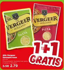 PLUS Alle Vergeer Geraspte kaas aanbieding