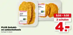 PLUS PLUS Gehakt- en satéschnitzels aanbieding
