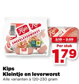 PLUS Kips Kleintje en leverworst aanbieding