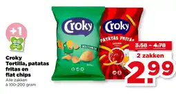 PLUS Croky Tortilla, patatas fritas en flat chips aanbieding