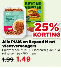 PLUS Alle PLUS en Beyond Meat Vleesvervangers aanbieding