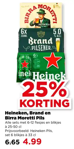 PLUS Heineken, Brand en Birra Moretti Pils aanbieding